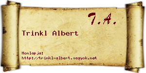 Trinkl Albert névjegykártya